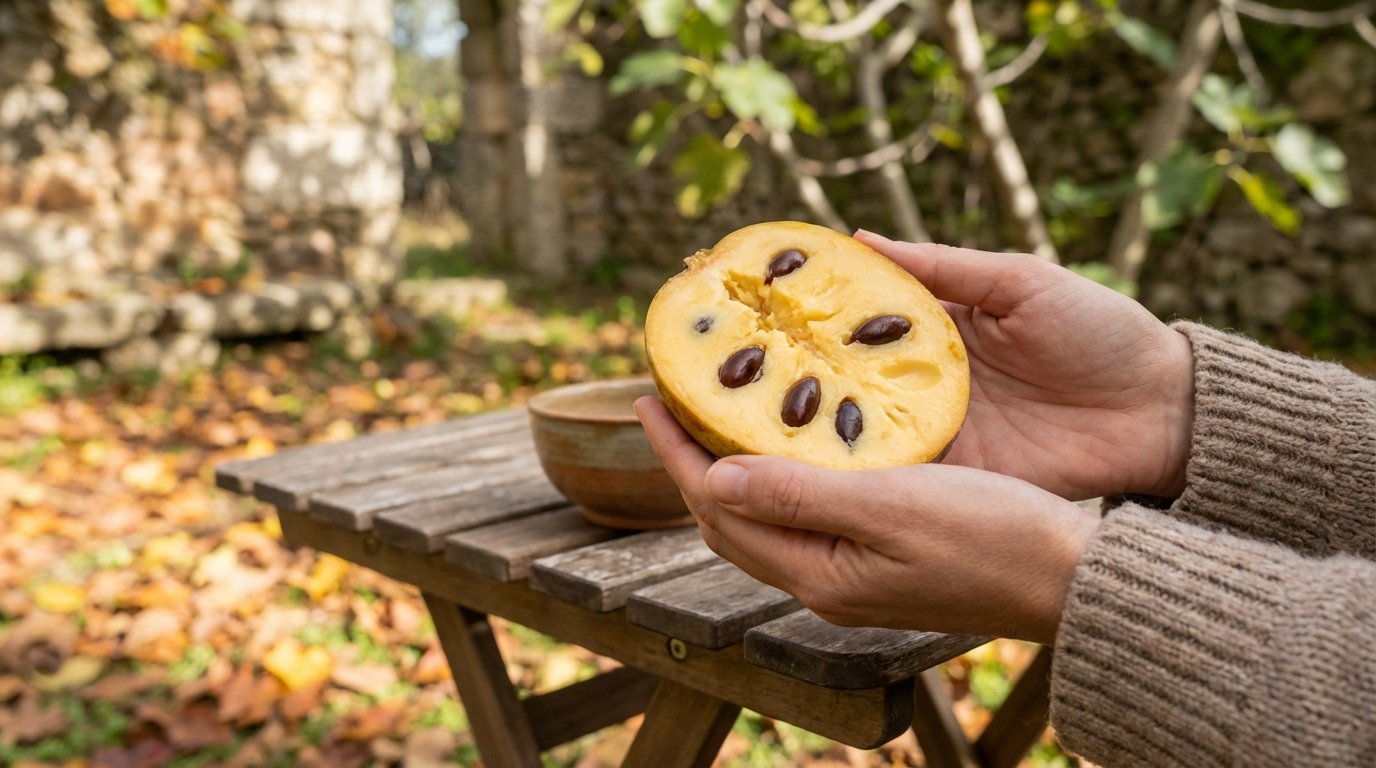 descubra esta árvore frutífera extraordinária que produz frutos com sabor a manga e banana, perfeita para colher no outono no seu jardim